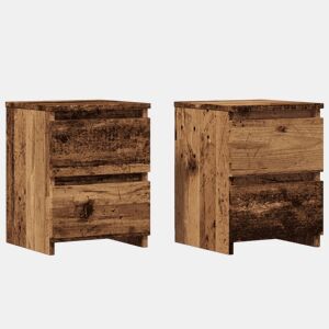 Soluna Home - Mesas de cabeceira Madeira 2 piezas 30 x 30 x 40 cm