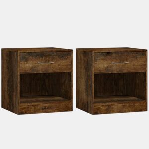 Soluna Home - Mesas de cabeceira Madeira 2 piezas 36,5 x 30,5 x 38 cm