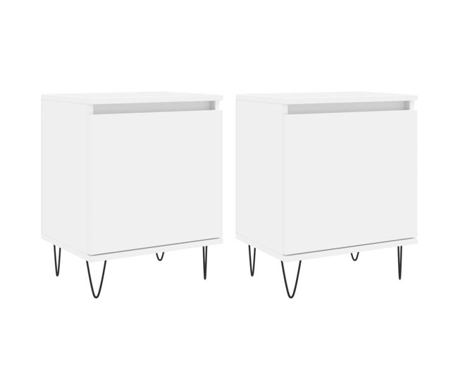 Soluna home - mesitas de noche madera blanco/madera 2 peças 40 x 30 x 50 cm