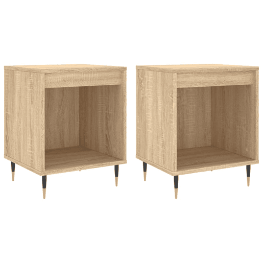 Soluna Home - Mesas de cabeceira Madeira trabalhada e metal 2 piezas 40 x 35 x 50 cm