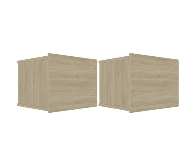 Soluna home - mesitas de noche madera roble sonoma 2 peças 40 x 30 x 30 cm