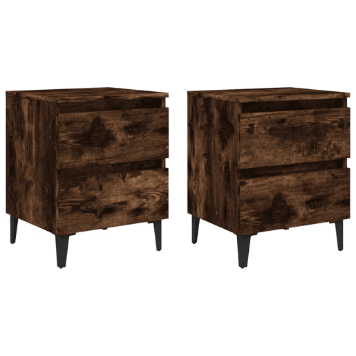 Soluna Home - Mesas de cabeceira Madeira trabalhada e metal 2 piezas 40 x 35 x 50 cm Soluna Home - Mesas de cabeceira Madeira trabalhada e metal 2 piezas 40 x 35 x 50 cm