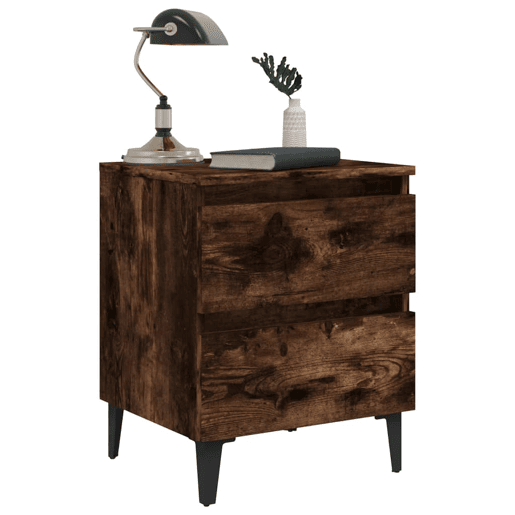 Soluna Home - Mesas de cabeceira Madeira trabalhada e metal 2 piezas 40 x 35 x 50 cm Soluna Home - Mesas de cabeceira Madeira trabalhada e metal 2 piezas 40 x 35 x 50 cm