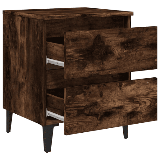 Soluna Home - Mesas de cabeceira Madeira trabalhada e metal 2 piezas 40 x 35 x 50 cm Soluna Home - Mesas de cabeceira Madeira trabalhada e metal 2 piezas 40 x 35 x 50 cm