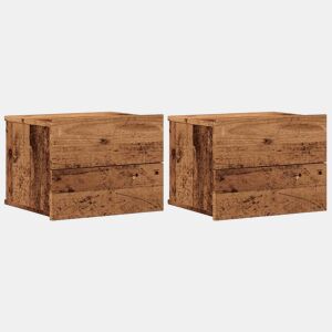 Soluna Home - Mesas de cabeceira Madeira 2 piezas 40 x 32 x 30 cm