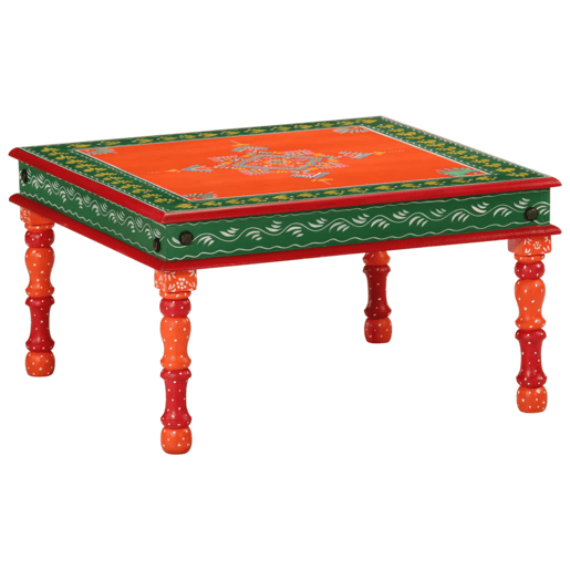 Mesa de Centro, Mesa baixa, pintada à mão mangueira maciça laranja Mesa de Centro, Mesa baixa, pintada à mão mangueira maciça laranja