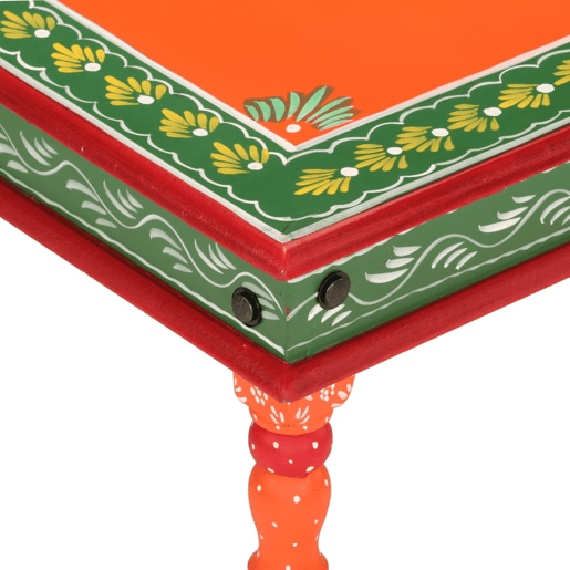 Mesa de Centro, Mesa baixa, pintada à mão mangueira maciça laranja Mesa de Centro, Mesa baixa, pintada à mão mangueira maciça laranja