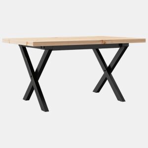 Mesa de Centro, Mesa baixa, estrutura em X 80x50x40,5 cm pinhoaço
