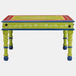 Mesa de Centro, Mesa baixa, pintada à mão mangueira maciça verde