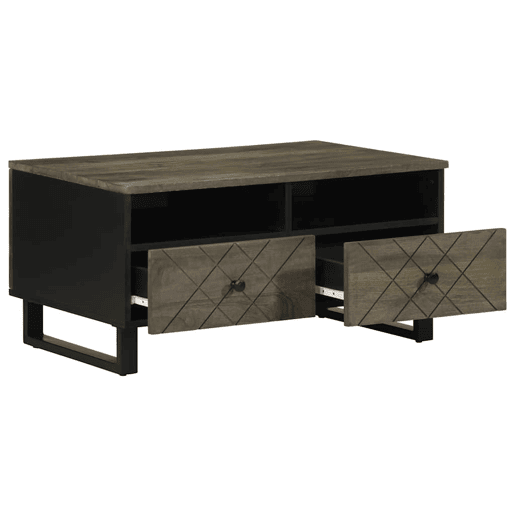 Mesa de Centro, Mesa baixa, 80x54x40 cm madeira de mangueira maciça preto Mesa de Centro, Mesa baixa, 80x54x40 cm madeira de mangueira maciça preto