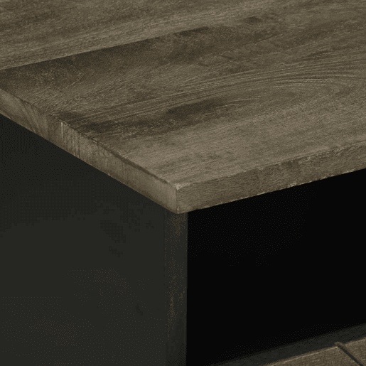 Mesa de Centro, Mesa baixa, 80x54x40 cm madeira de mangueira maciça preto Mesa de Centro, Mesa baixa, 80x54x40 cm madeira de mangueira maciça preto