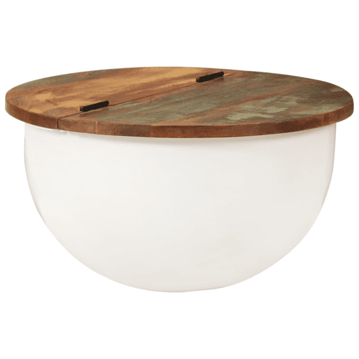 Mesa de Centro, Mesa baixa, 50x27 cm madeira recuperada maciça branco Mesa de Centro, Mesa baixa, 50x27 cm madeira recuperada maciça branco