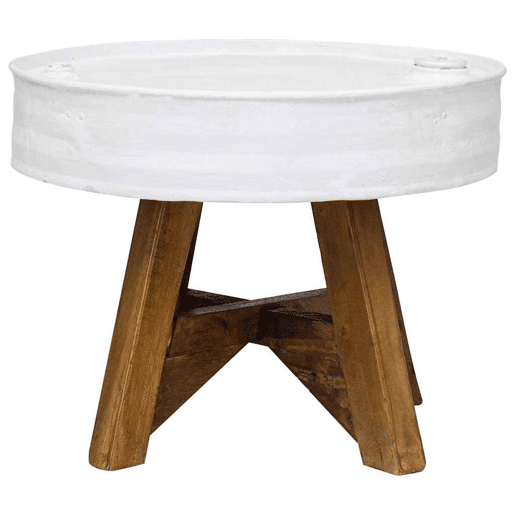 Mesa de Centro, Mesa baixa, 60x45 cm madeira recuperada maciça branco Mesa de Centro, Mesa baixa, 60x45 cm madeira recuperada maciça branco