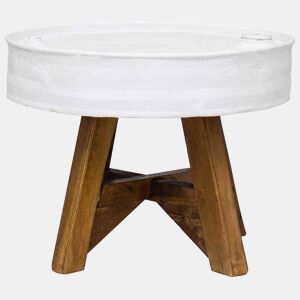 Mesa de Centro, Mesa baixa, 60x45 cm madeira recuperada maciça branco