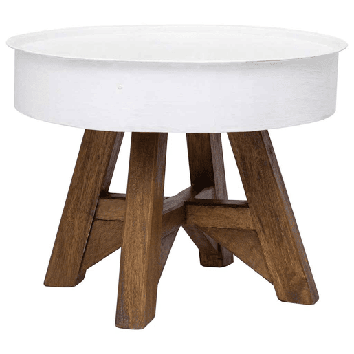 Mesa de Centro, Mesa baixa, 60x45 cm madeira recuperada maciça branco Mesa de Centro, Mesa baixa, 60x45 cm madeira recuperada maciça branco