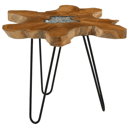 Mesa de Centro, Mesa baixa, 70x45 cm madeira de teca maciça e poliresina Mesa de Centro, Mesa baixa, 70x45 cm madeira de teca maciça e poliresina
