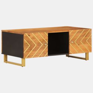 Mesa de Centro, Mesa baixa, 100x54x40 cm mangueira maciça castanho e preto