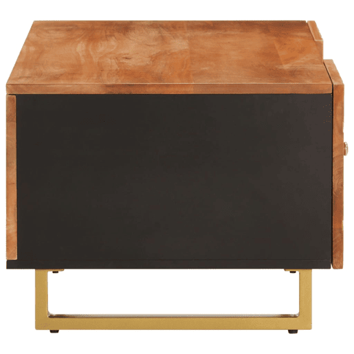 Mesa de Centro, Mesa baixa, 100x54x40 cm mangueira maciça castanho e preto Mesa de Centro, Mesa baixa, 100x54x40 cm mangueira maciça castanho e preto