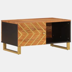 Mesa de Centro, Mesa baixa, 80x50x40 cm mangueira maciça castanho e preto