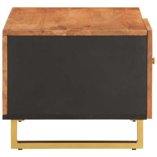 Mesa de Centro, Mesa baixa, 80x50x40 cm mangueira maciça castanho e preto Mesa de Centro, Mesa baixa, 80x50x40 cm mangueira maciça castanho e preto