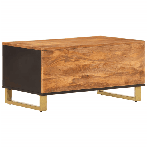 Mesa de Centro, Mesa baixa, 80x50x40 cm mangueira maciça castanho e preto Mesa de Centro, Mesa baixa, 80x50x40 cm mangueira maciça castanho e preto