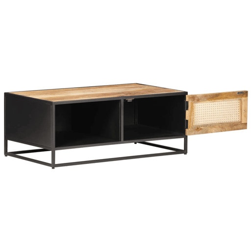 Mesa de Centro, Mesa baixa, 90x50x35 cm mangueira áspera e palhinha natural Mesa de Centro, Mesa baixa, 90x50x35 cm mangueira áspera e palhinha natural