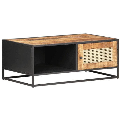 Mesa de Centro, Mesa baixa, 90x50x35 cm mangueira áspera e palhinha natural Mesa de Centro, Mesa baixa, 90x50x35 cm mangueira áspera e palhinha natural