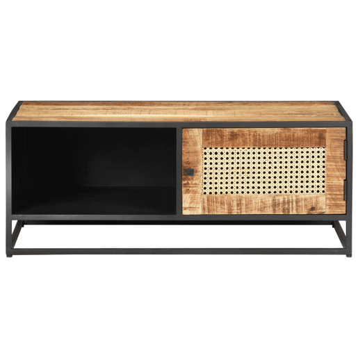Mesa de Centro, Mesa baixa, 90x50x35 cm mangueira áspera e palhinha natural Mesa de Centro, Mesa baixa, 90x50x35 cm mangueira áspera e palhinha natural
