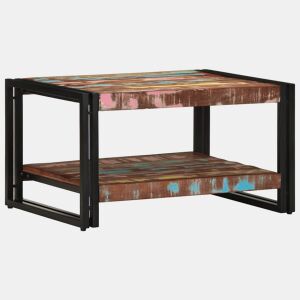 Mesa de Centro, Mesa baixa, multicor 70x50x38 cm madeira maciça recuperada