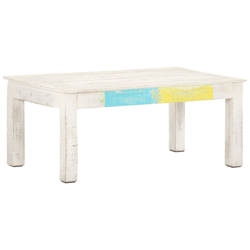 Mesa de Centro, Mesa baixa, 110x60x45cm madeira de mangueira maciça branco Mesa de Centro, Mesa baixa, 110x60x45cm madeira de mangueira maciça branco