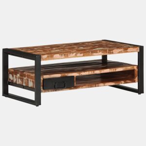 Mesa de Centro, Mesa baixa, multicor 90x50x36 cm madeira maciça recuperada