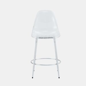 Conjunto de 2 bancos transparentes - Design flutuante - Altura: 102 cm - Pernas metálicas prateadas
