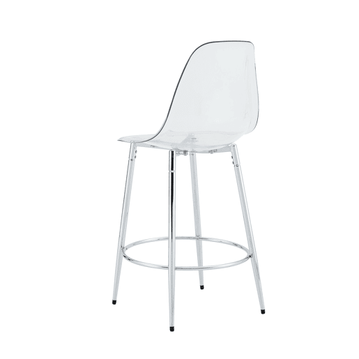 Conjunto de 2 bancos transparentes - Design flutuante - Altura: 102 cm - Pernas metálicas prateadas
