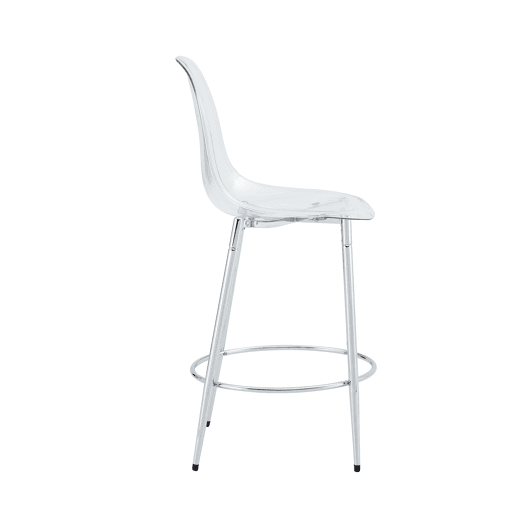 Conjunto de 2 bancos transparentes - Design flutuante - Altura: 102 cm - Pernas metálicas prateadas