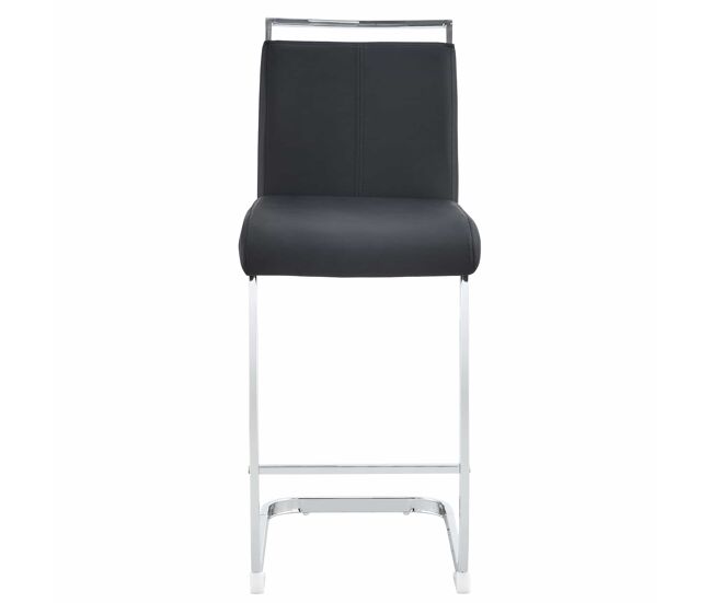 Taburetes de bar 2 pcs - estilo nórdico, multifunción, pu - negro+plata