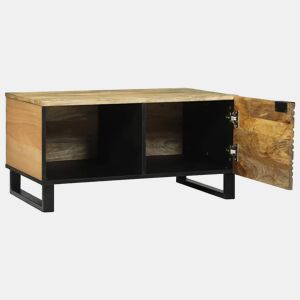 Mesa de Centro, Mesa baixa, Marrom e Preto 80 x 50 x 40 cm