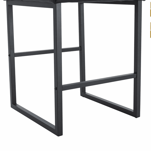 Bancos de bar 2 unidades - estilo nórdico, design quadrado, pernas metálicas pretas - Preto Bancos de bar 2 unidades - estilo nórdico, design quadrado, pernas metálicas pretas - Preto
