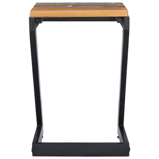 Mesa de Centro, Mesa baixa, 30x30x50 cm madeira de teca maciça e poliresina