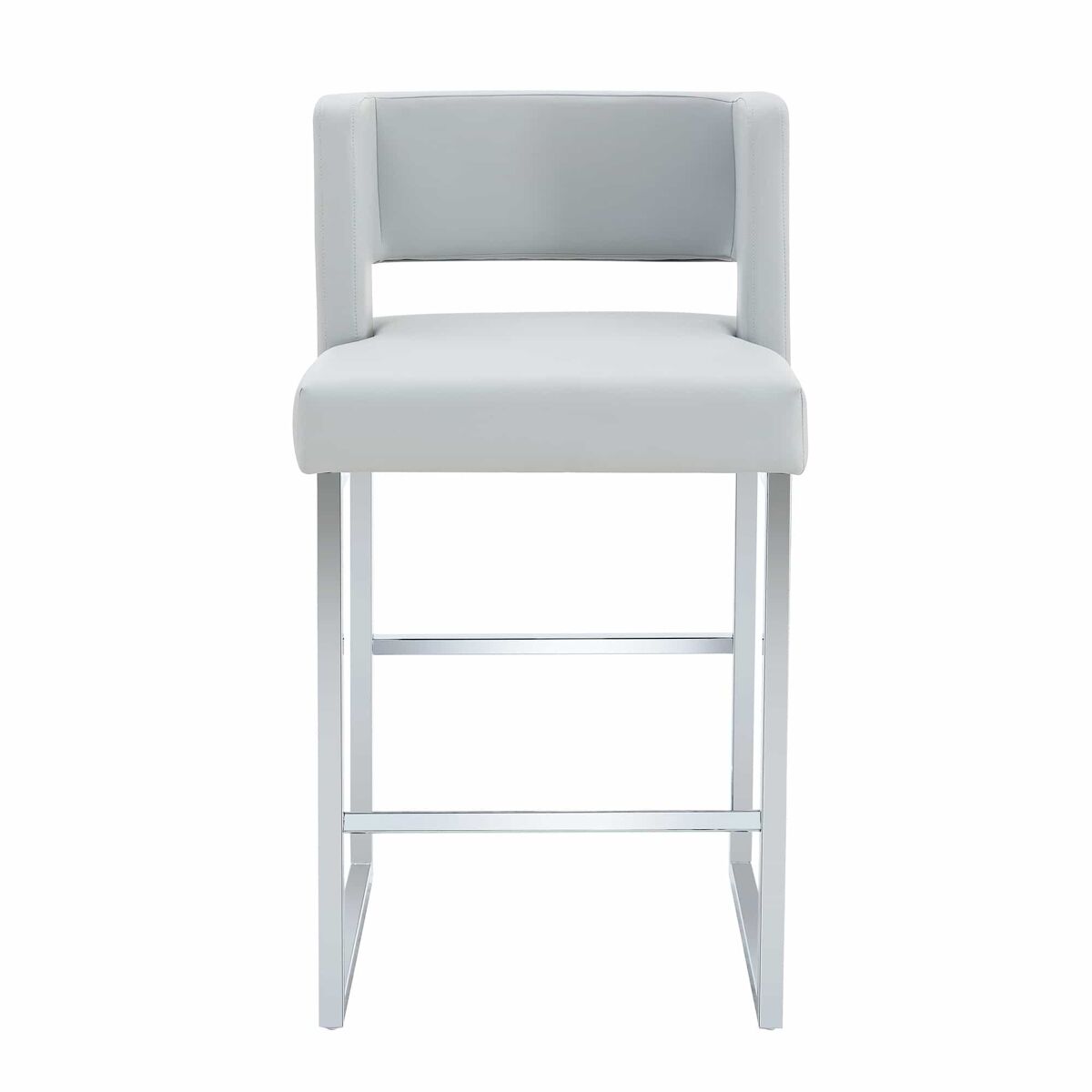 Taburetes de bar 2 unidades - diseño cuadrado moderno, ligeros y cómodos - gris claro y plata