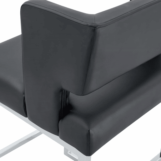Banquetas de bar 2 unidades - estilo nórdico, design quadrado, pernas metálicas - Preto+Prata