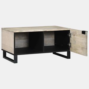 Mesa de Centro, Mesa baixa, Bege e Preto 80 x 50 x 40 cm