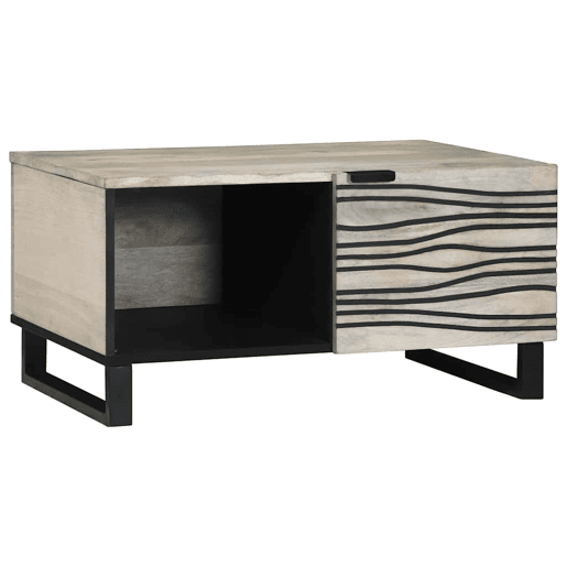 Mesa de Centro, Mesa baixa, Bege e Preto 80 x 50 x 40 cm Mesa de Centro, Mesa baixa, Bege e Preto 80 x 50 x 40 cm