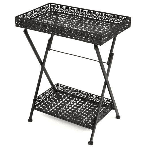 Mesa de Centro, Mesa baixa dobrĂ¡vel estilo vintage metal 58x35x72 cm preto Mesa de Centro, Mesa baixa dobrĂ¡vel estilo vintage metal 58x35x72 cm preto