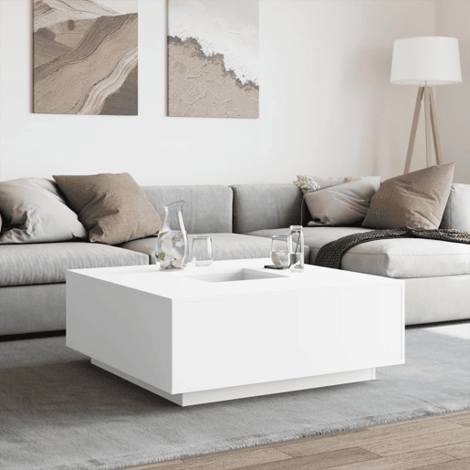 Mesa de Centro, Mesa baixa, 100x100x40 cm derivados de madeira branco Mesa de Centro, Mesa baixa, 100x100x40 cm derivados de madeira branco