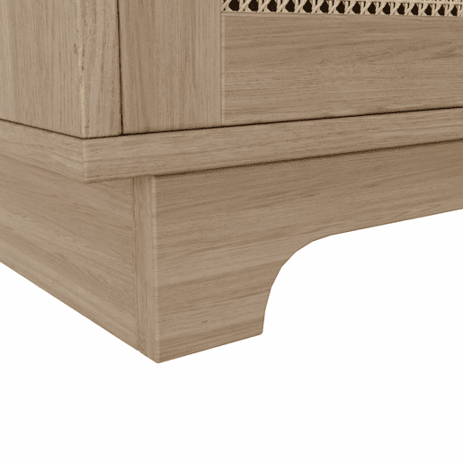 Móvel de casa de banho com lavatório 76x46x88 cm - resistente à humidade, gavetas com sistema de abertura suave, porta dupla com fecho suave, pés altos com detalhes em rattan, lavatório em cerâmica - cor natural Móvel de casa de banho com lavatório 76x46x88 cm - resistente à humidade, gavetas com sistema de abertura suave, porta dupla com fecho suave, pés altos com detalhes em rattan, lavatório em cerâmica - cor natural