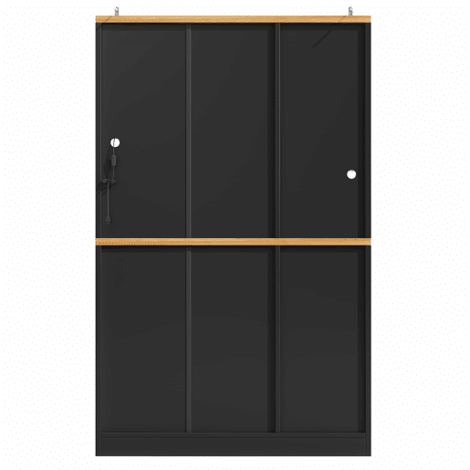Armário alto LED 104x40x180 cm - Vitrine moderna para cozinha e sala - Preto