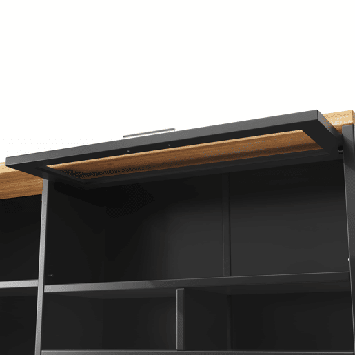 Armário alto LED 104x40x180 cm - Vitrine moderna para cozinha e sala - Preto