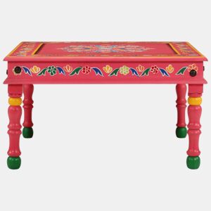 Mesa de Centro, Mesa baixa, pintada à mão mangueira maciça rosa
