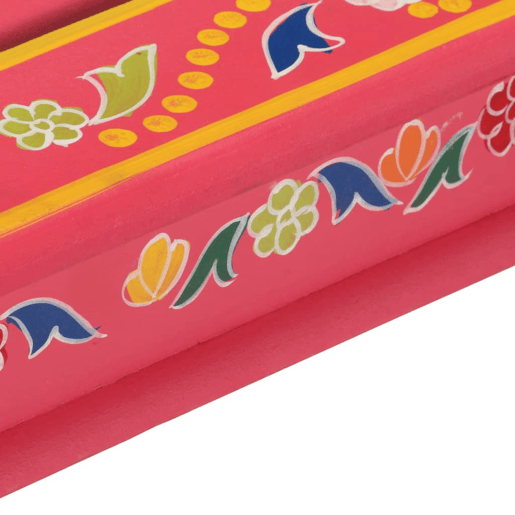 Mesa de Centro, Mesa baixa, pintada à mão mangueira maciça rosa Mesa de Centro, Mesa baixa, pintada à mão mangueira maciça rosa