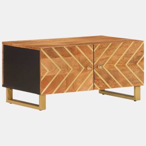 Mesa de Centro, Mesa baixa, 80x50x40 cm mangueira maciça castanho e preto